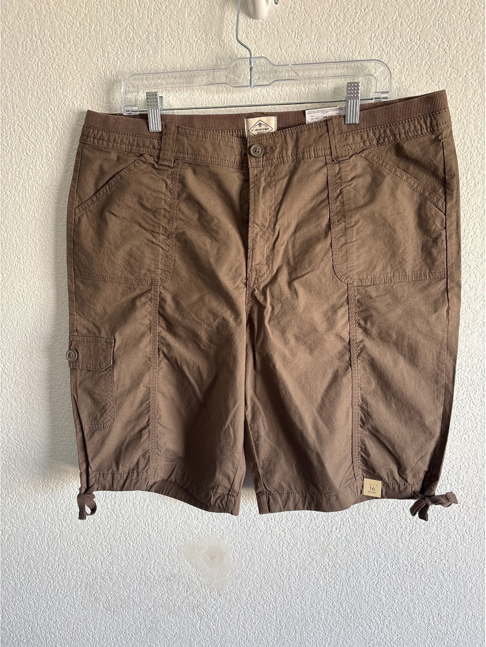 St. John's Bay 11" Bermuda Shorts Size 16 Short Brown Cotton Blend